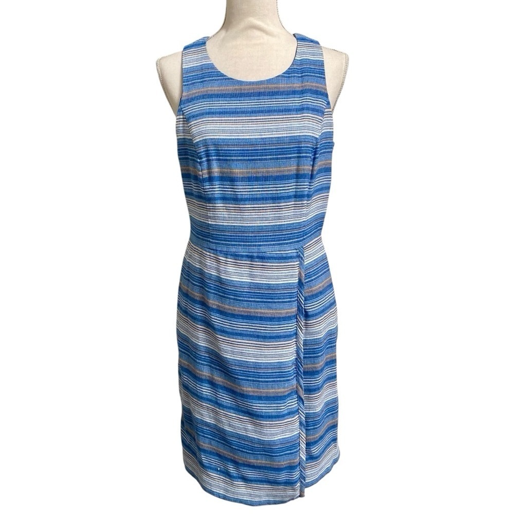 Laundry by Shelli Segal Coastal Stripe Sheath Dress Blue White Size 10
